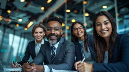 Poster - Diverse Group of Business Professionals in Studio Setting