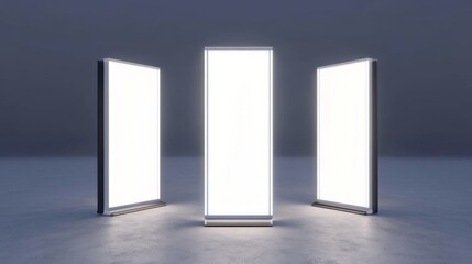 Wall Mural - realistic pull-up banner set for promotional use