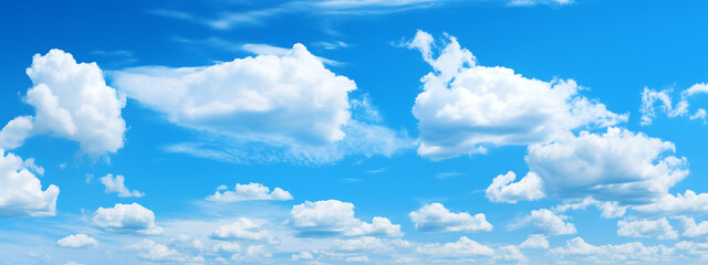 Wall Mural - Blue Sky background with tiny Clouds. Panorama background