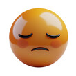 © Lasanga - Sad Blushing Emoji Face with Frown, 3D Cartoon Icon for Messaging and Social Media