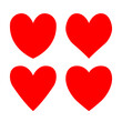 © worldofvector - Valentine red heart icon set. Different shape. Love sign symbol. Happy Valentines Day. Greeting card template. Cute graphic object. Childish style. Simple Flat design. White background Isolated Vector