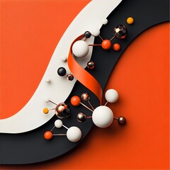 Poster - Captivating molecular form with curved and organic shapes vibrant color palette minimalist and architectural design gleaming metallic accents and a sleek sci fi inspired environment