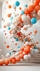 Poster - mesmerizing and captivating digital art interpretation of molecular structures showcasing a prismati