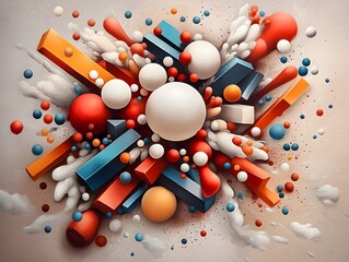 Poster - Striking visually captivating molecular formation with intricate geometric shapes glimmering with inner energy bold and powerful visual in an ethereal