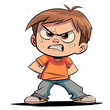 © Gfxbyus - A boy with a angry mood character isolated on a white background