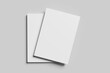 © bimockup - Blank softcover book mockup. Vector illustration isolated on white background. It can be used for promo, catalogs, brochures, magazines, etc. Ready for your design