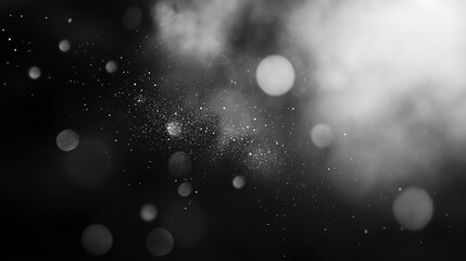 Wall Mural - golden glitter with bokeh effect on dark background snow or rain bokeh texture on blur bokeh of ligh