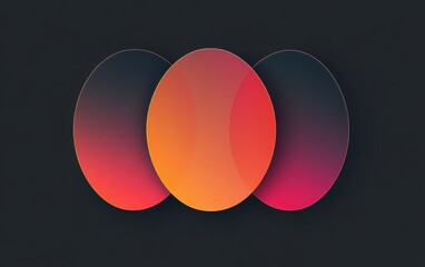 Modern infographic design featuring three intermingling ovals with rich gradient hues, set against a dark backdrop 