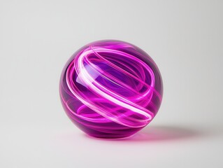 Abstract Purple and White Sphere.