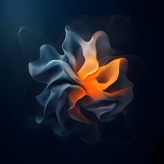 Fototapete - Glowing shapeshifting molecular form with organic and fluid movements in a surreal and dreamlike digital painting