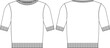 © sin - ribbed round neck crew neck collar hem cuff short sleeve elastic knitted fit blouse top sweater template technical drawing flat sketch cad mockup fashion woman design style model