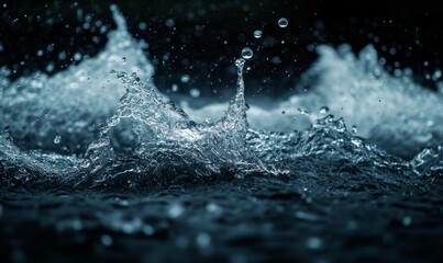 Water bubbles rising in dark surroundings, creating a dynamic visual effect
