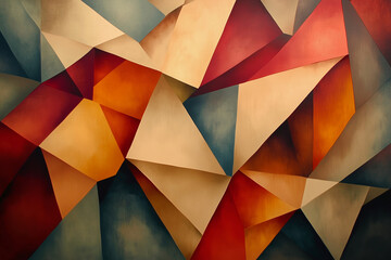 Poster -  colorful wall with many different shapes and colors. The wall is a piece of art and has a vibrant and lively feel to it