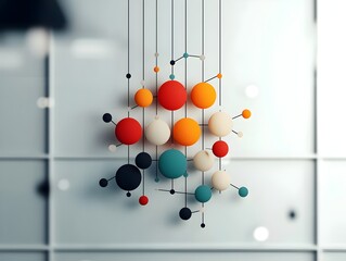 Poster - Striking Molecular Geometry A Visually Captivating Digital Artwork Depicting the Intricacies of Scientific through Bold Colors Intricate Patterns and Shimmering Luminescence