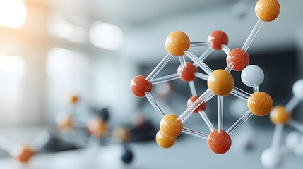 Poster - Elegant and harmonious molecular model showcasing the delicate bonds and intricate lattice of a visually striking chemical structure