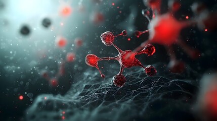 Poster - Molecular Structure Dynamic and Intricate Interconnected Bonds Glowing and Illuminated Capturing the Essence of Scientific Discovery in a Cinematic Futuristic Sci Fi Style