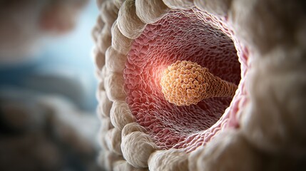 Poster - Detailed View of Gut Infestation Under Microscope