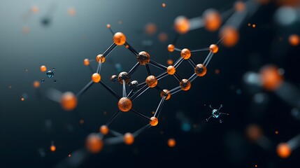 Poster - Molecular structure with intricate elegance glowing crystalline formations delicate geometric patterns and an ethereal iridescent sheen  digital art with stunning clarity