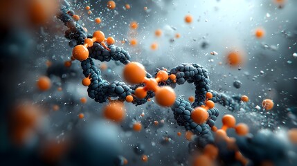 Poster - Captivating digital artwork showcasing intricate molecular structures and dynamic organic patterns in a visually striking and futuristic composition
