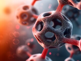 Poster - mesmerizing molecular visualization showcasing a sphere like arrangement with an intricate polyhedra