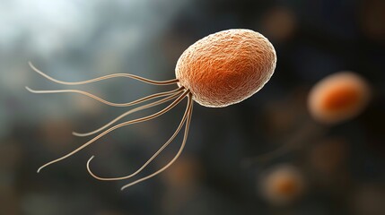 Poster - 3D Rendering of a Glowing Parasite in Motion