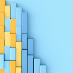 Poster - 3D Bar Chart Representing Business Growth Forecast
