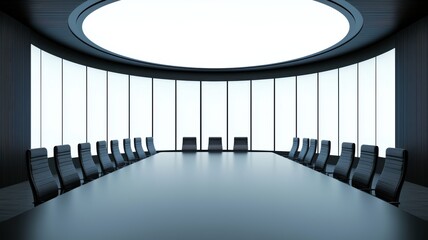 Poster - Virtual Boardroom with Holographic Charts Display