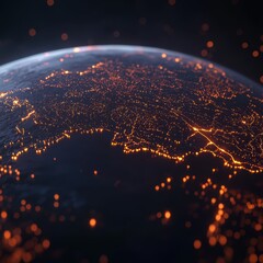 Poster - Futuristic Holographic Globe with Expansion Routes