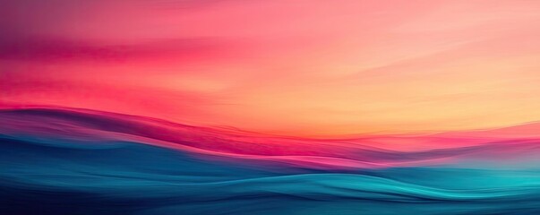 Aufkleber - Vibrant waves of color blending in a serene, abstract landscape.