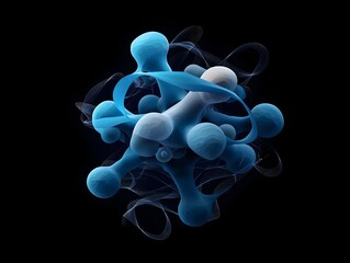 Poster - Mesmerizing Molecular Assembly Intricate Chemical Structures Visualized as Dynamic Digital Sculpture
