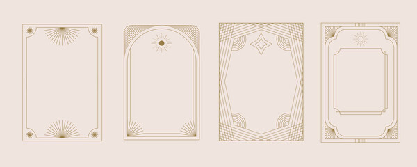 Wall Mural - vintage deco frame. abstract decoration template for a4 vertical design