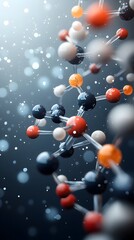 Poster - Captivating digital art interpretation of a delicate and mesmerizing molecular model featuring prismatic and iridescent structures in vivid hues and gradients