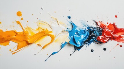 Poster - Different colored paint splashes merging together, symbolizing the beauty of diversity in a creative, abstract form.