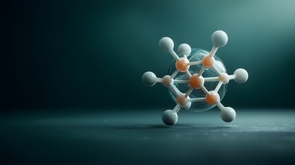 Poster - ethereal molecular orb intricate interconnected chemical bonds glowing in futuristic laboratory sett