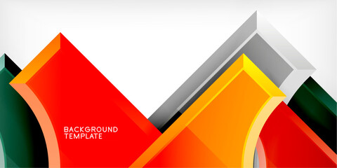 Aufkleber - Square, arrow shapes with round elements Vector Illustration For Wallpaper, Banner, Background, Card, Book Illustration, landing page