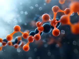 Poster - Captivating Molecular Metamorphosis Hypnotic Patterns of Scientific Elegance Showcasing the dynamic and mesmerizing interplay of molecular structures