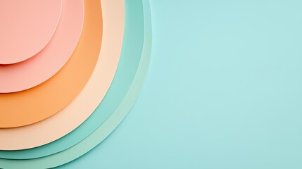 Poster - Colored paper layers overlapping on a light blue background, creative design element.