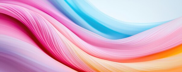 Aufkleber - Colorful flowing abstract waves on a light background.