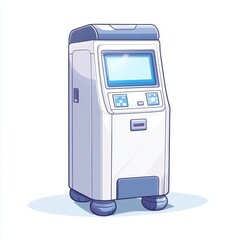 Poster - Modern payment kiosk with a digital screen, white isolate background for easy visibility.