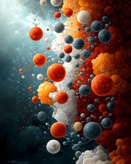 Poster - Captivating digital artwork depicting the intricate and dynamic organic molecular anatomy pulsating biomechanical processes