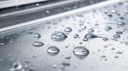 water drops on grey surface