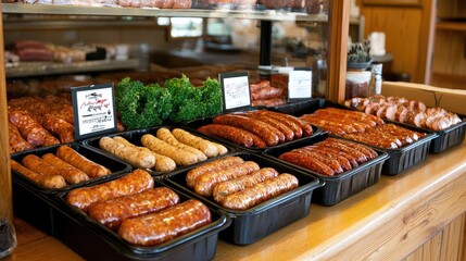 Explore the delicious variety of artisan sausages available at your local butcher shop