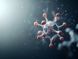 Poster - Mesmerizing Prismatic Molecular Structure with Hypnotic Interplay of Light and Shadow   Captivating Futuristic Scientific Aesthetic in Retro Futuristic Art Deco Style