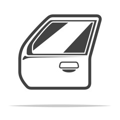Canvas Print - car side window door icon transparent vector isolated