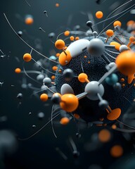 Poster - Mesmerizing Molecular Sphere A Complex Glowing 3D CGI of Natural Growth and of Biophilic Design and Dreamlike Aesthetics