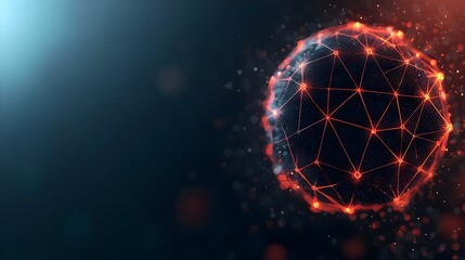 Poster - Glowing luminescent molecular sphere structure with dynamic intricate geometric patterns and radiant energy pulsing through a cinematic retro futuristic laboratory setting