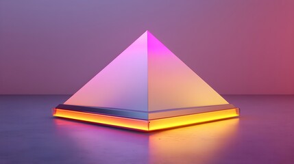 Poster - Illuminated Pyramid on Purple Background