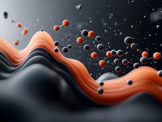 Poster - Undulating molecular shapes mesmerizing atomic patterns and hypnotic chemical maneuvers come together in this captivating digital artwork