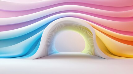Poster - Dynamic rainbow background with bold colors and smooth blending, creating a vibrant, energetic visual effect.