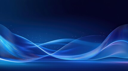 Poster - Soft blue gradient background with subtle, flowing lines, perfect for tech, corporate, or elegant designs.